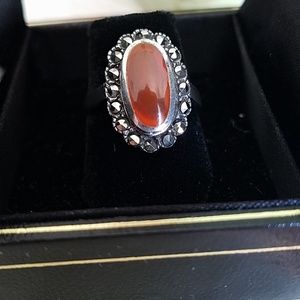 Last call! Sterling (.925) marcasite, stone ring